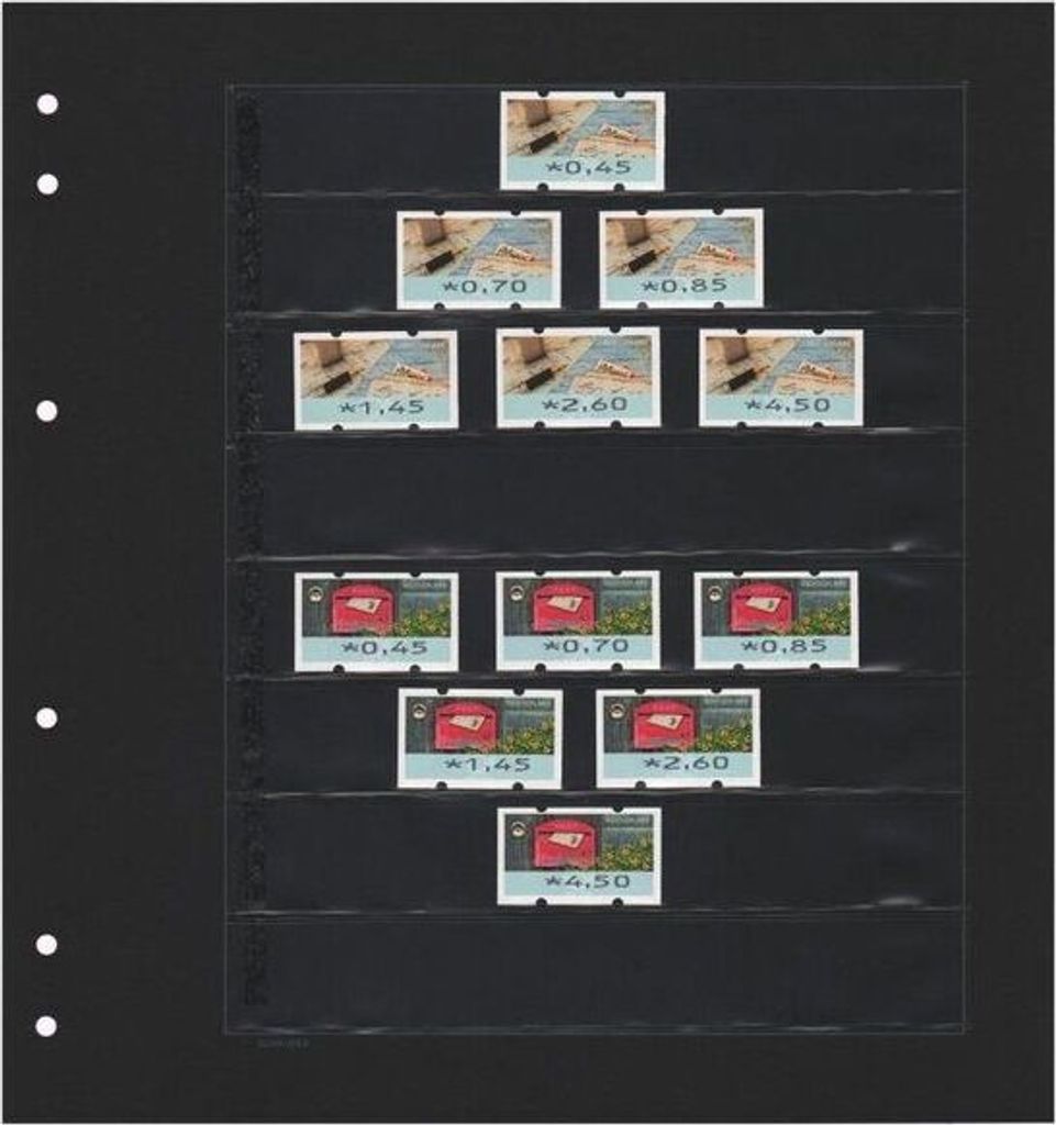 Schaubek SBL17S-10 Schaubek-Blanko-Like - 10 Blatt schwarz 8 Folientaschen 190 x 26 mm