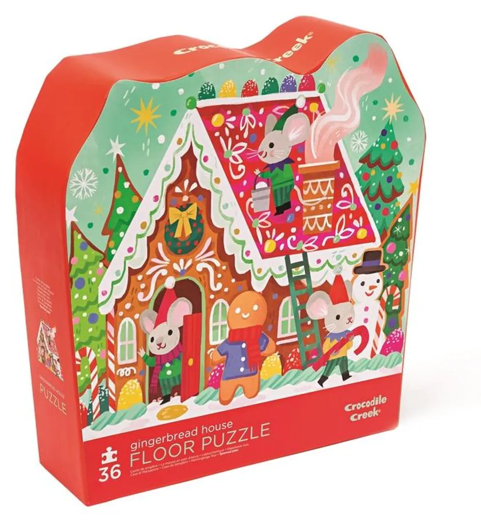 Puzzle de Noël 36 pièces robustes Maison en pain d'épices pour les petits