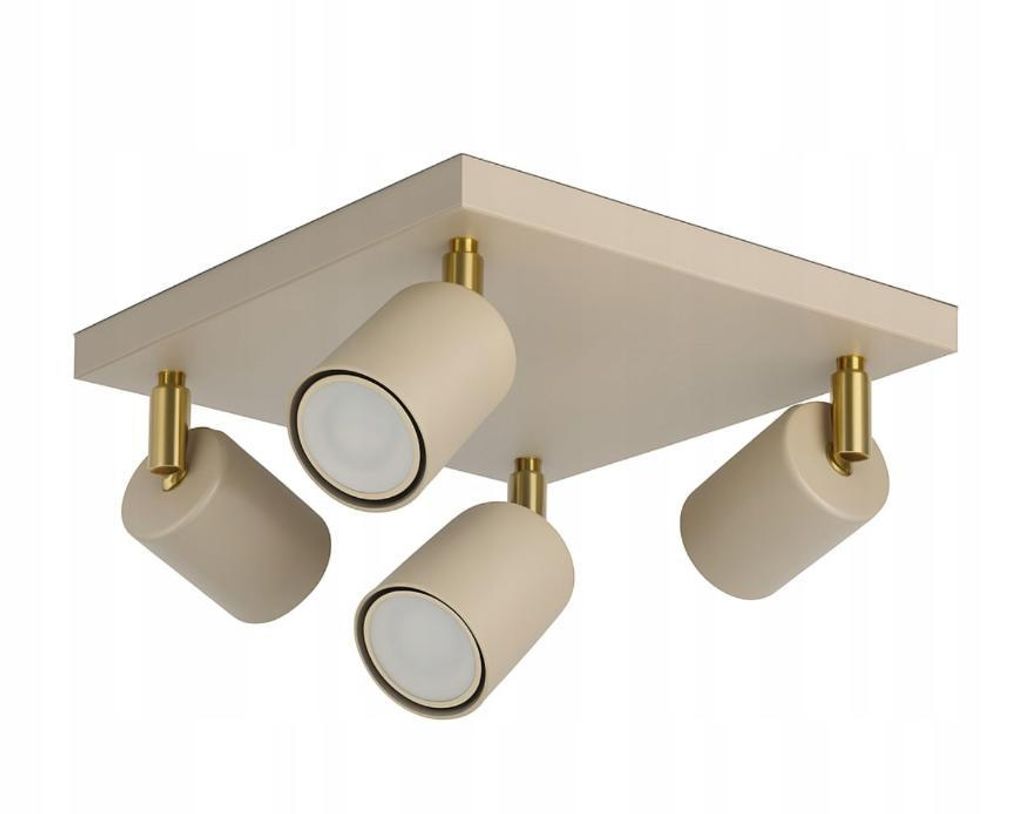 LUXOLAR Lampa sufitowa plafon 4-punktowy GU10 LED beżowy, Zdjęcie produktu 