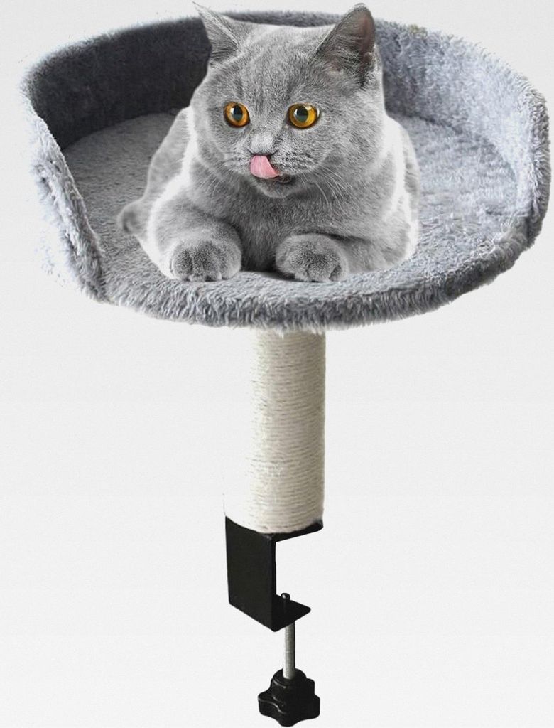 Katzenbett Für Schreibtisch Abnehmbar | Katzenbett Schreibtischaufsatz | Gemütliches Weiches Kissen Für Katzen Kätzchen Wohnung Wohnzimmer Schl...
