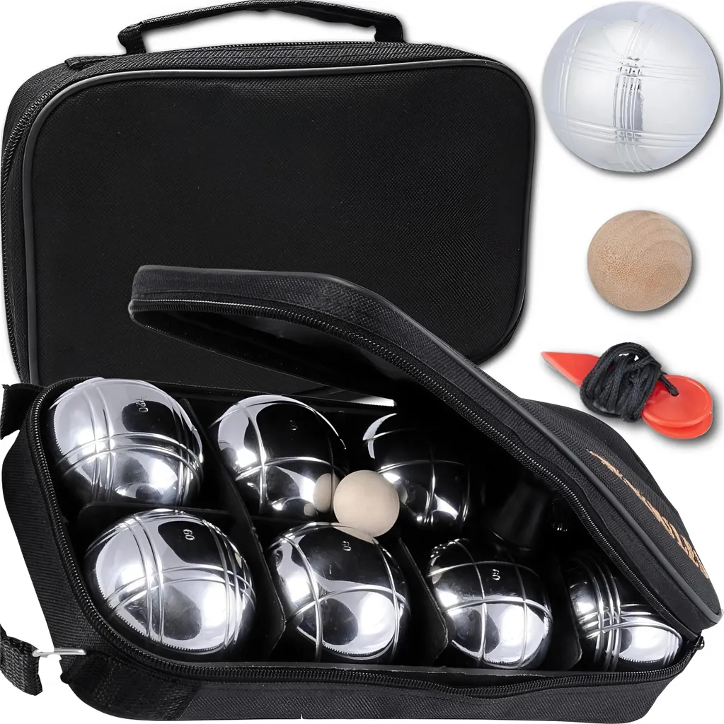 Boules de Pétanque Résistantes Set de 8 Pièces avec Mallette Souple