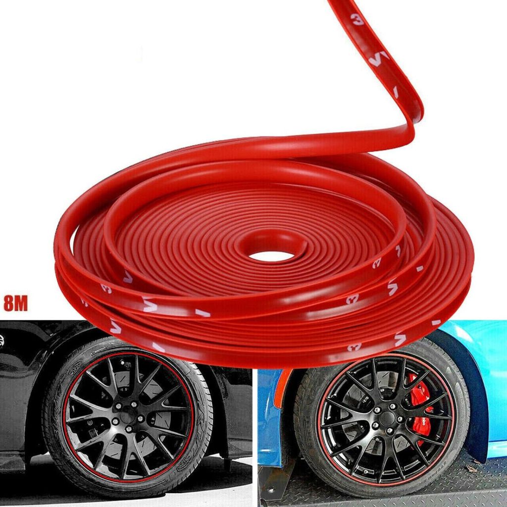 Schutzband / Felgenschutz / Dekorband für Felgen, 8 m, rot