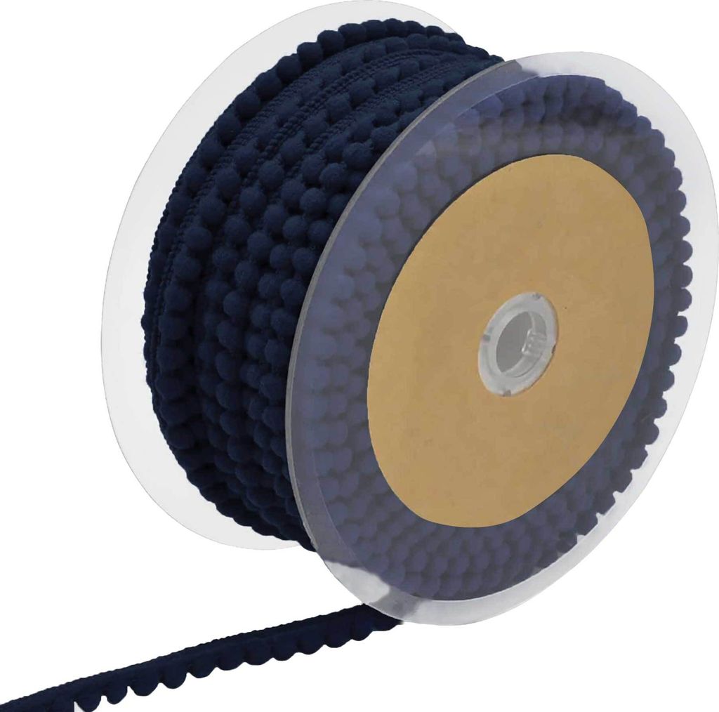 Bommelborte Mini 25m x 11mm uni Bommelgröße 6mm Pomponband Pomponborte 22 Farben