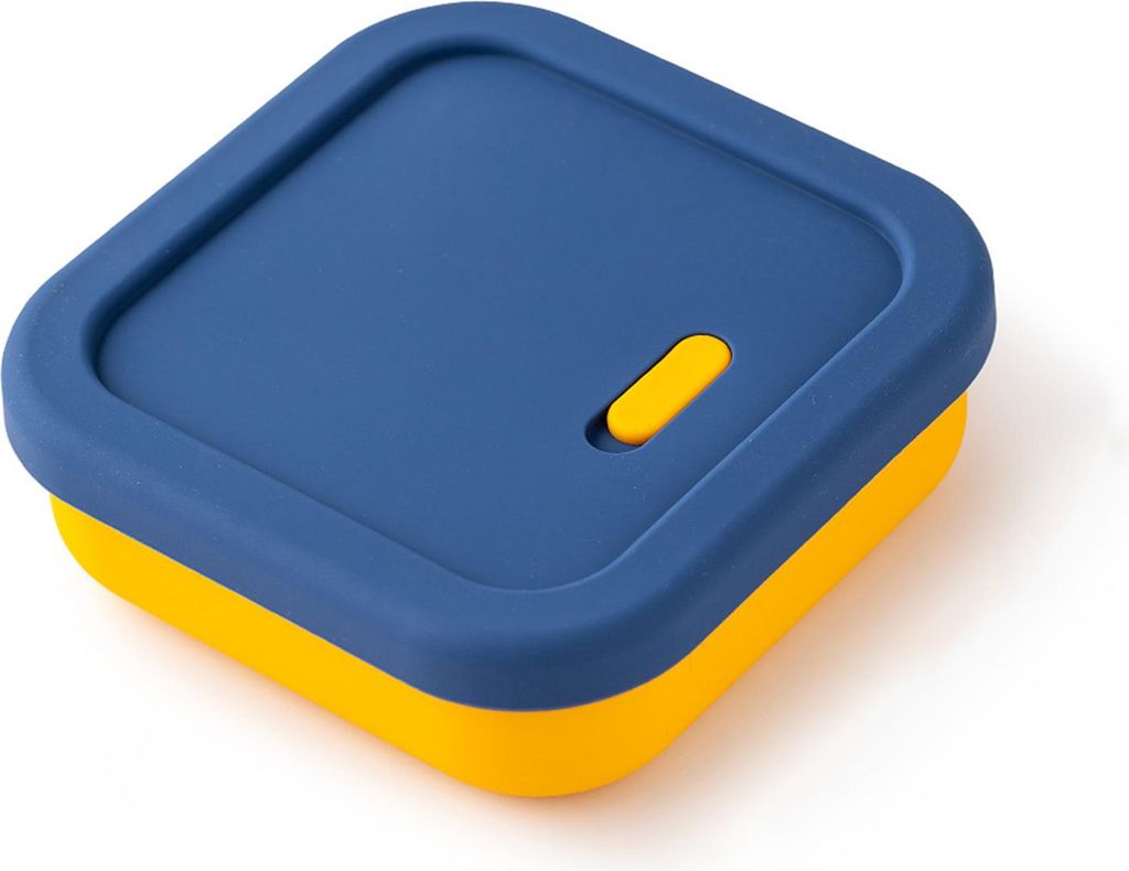 Bento-Box aus Silikon, auslaufsicherer Lunchbehälter, BPA-frei, wiederverwendbare Frischhaltebehälter, 400 ml Fassungsvermögen, Picknick-Lunchbo...