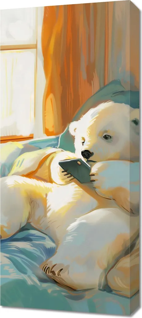 Quadro Artistico 40x90 Pomeriggio con Orsacchiotti - Storie a Parete
