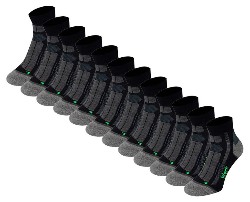 Bambus Arbeitssocken Quarter - 12 Paar - 46-47