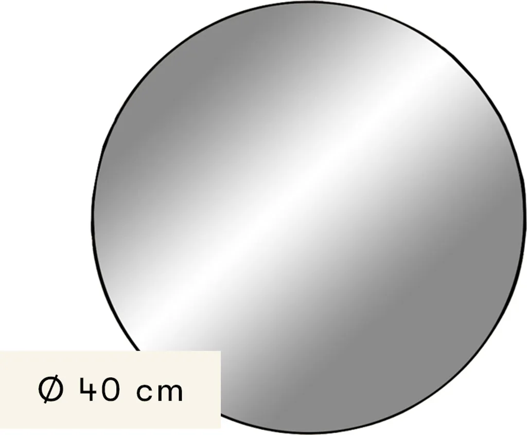 Miroir rond noir 40 cm House Collection - Décoration murale design