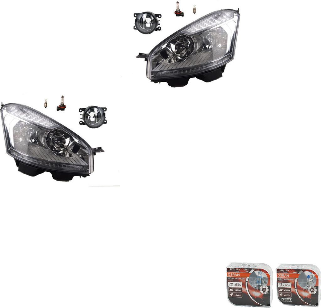 Johns, Scheinwerfer + Osram Night Breaker Laser passend für Citroen C4 Picasso 10-13 8200074008 6202E1 00006202E1 6710027 0000620639 620639 000062...