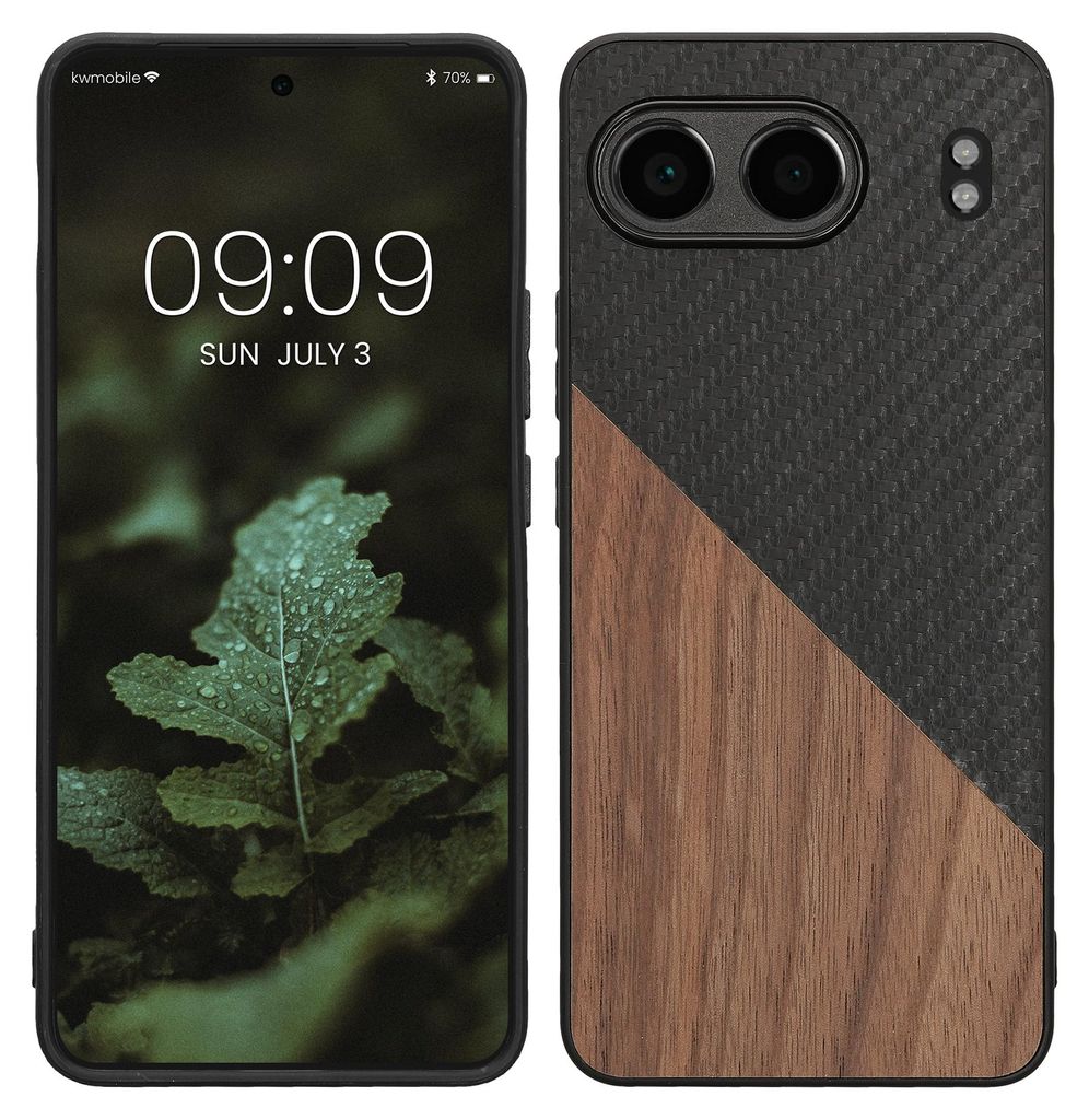 kwmobile Hülle kompatibel mit OnePlus Nord 4 5G - Handyhülle - Handy Schutzhülle - Smartphone Cover - Dunkelbraun Schwarz