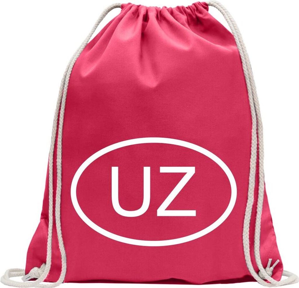 Kiwistar - Turnbeutel - pink - Usbekistan UZ - Fun Rucksack Sport Beutel Gymsack Baumwolle mit Ziehgurt