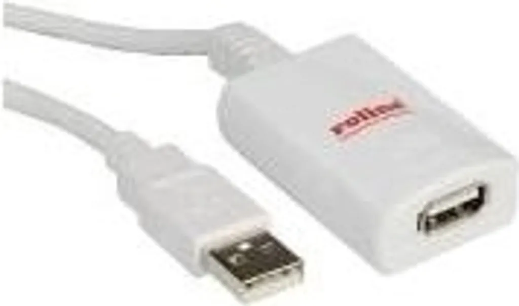 Rallonge USB 2.0 ROLINE 5m blanc - Câble robuste avec blindage intégré - 2