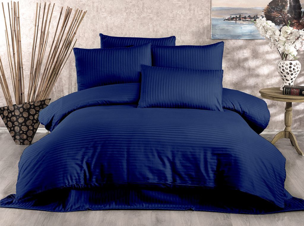 L'Essentiel Linge de Maison, Lilyum- WTF3210, Dunkelblau, Bettdecken, 100% Baumwollsatin