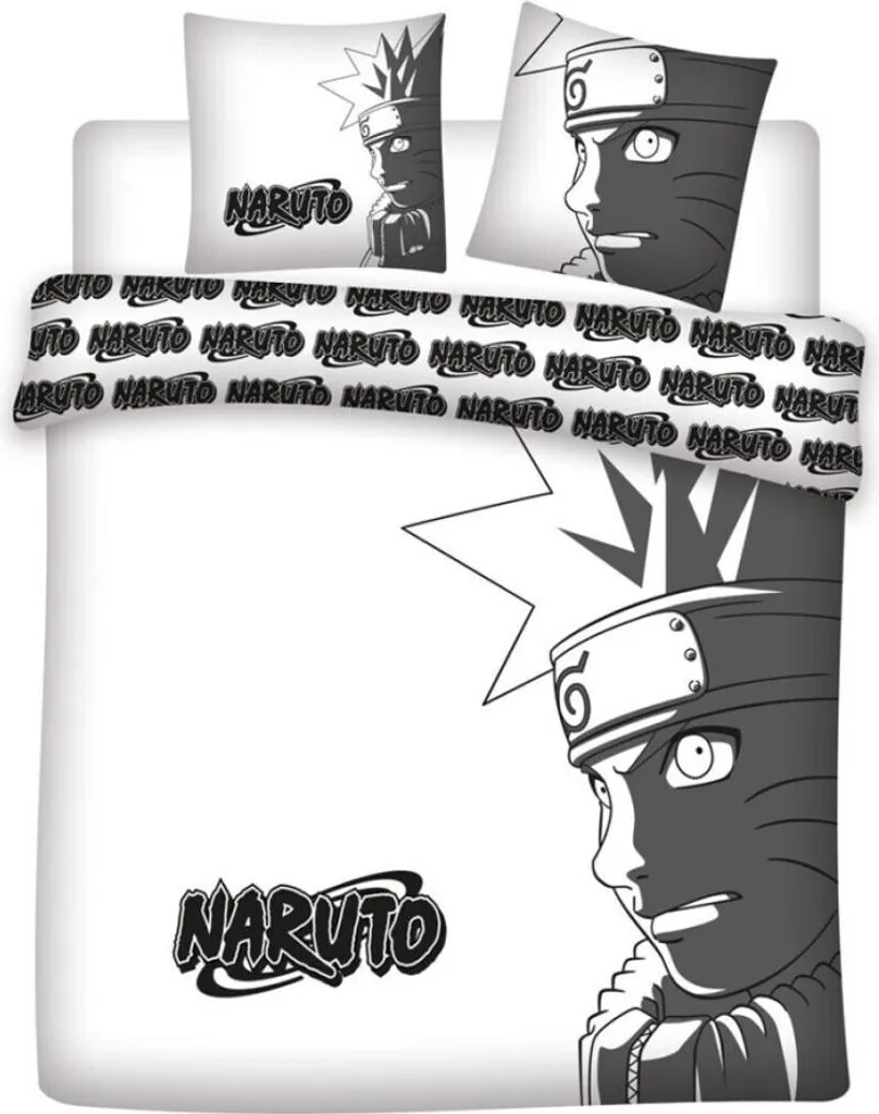 Set Letto Reversibile Naruto 240x220 cm | Parure Copripiumino 100% Cotone
