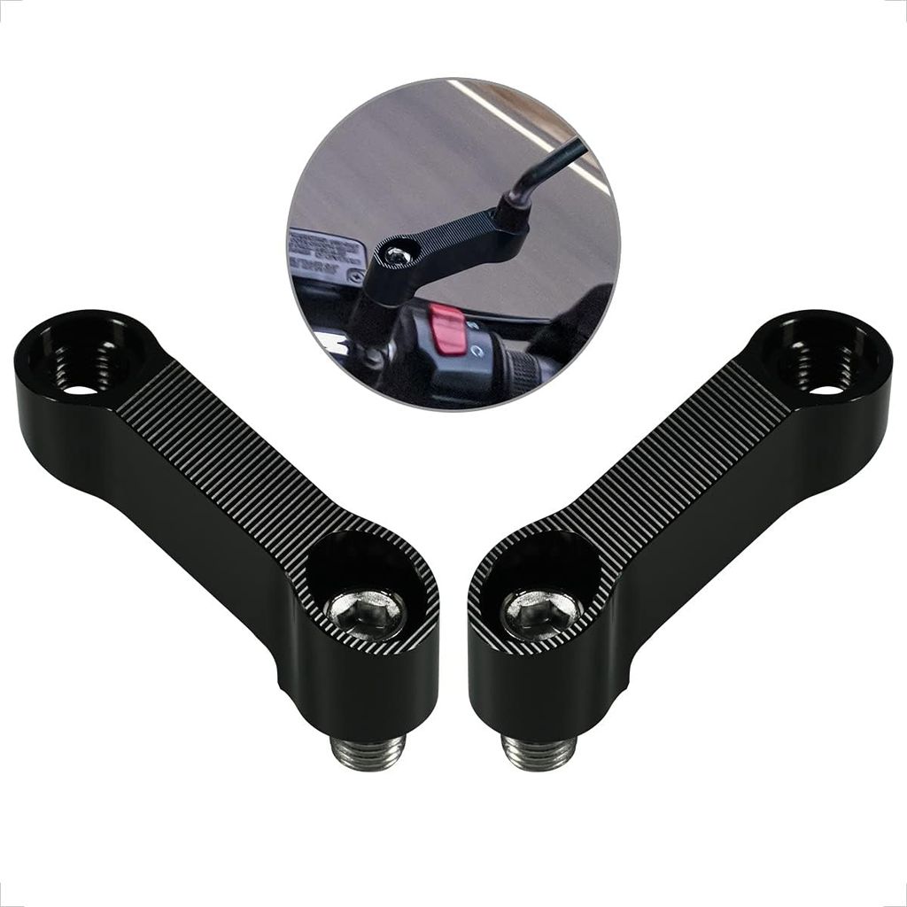 SG Store Spiegelverlängerungen M10 X 1,25 - 4 Stück Motorrad Spiegelerhöhungen 43mm