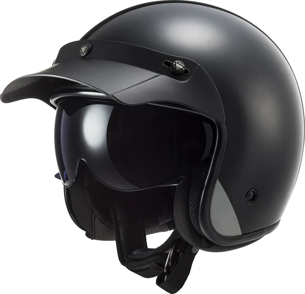 Casque Jet LS2 OF601 Bob II Solid Noir Mat Taille M 57-58 cm Rétro - 12