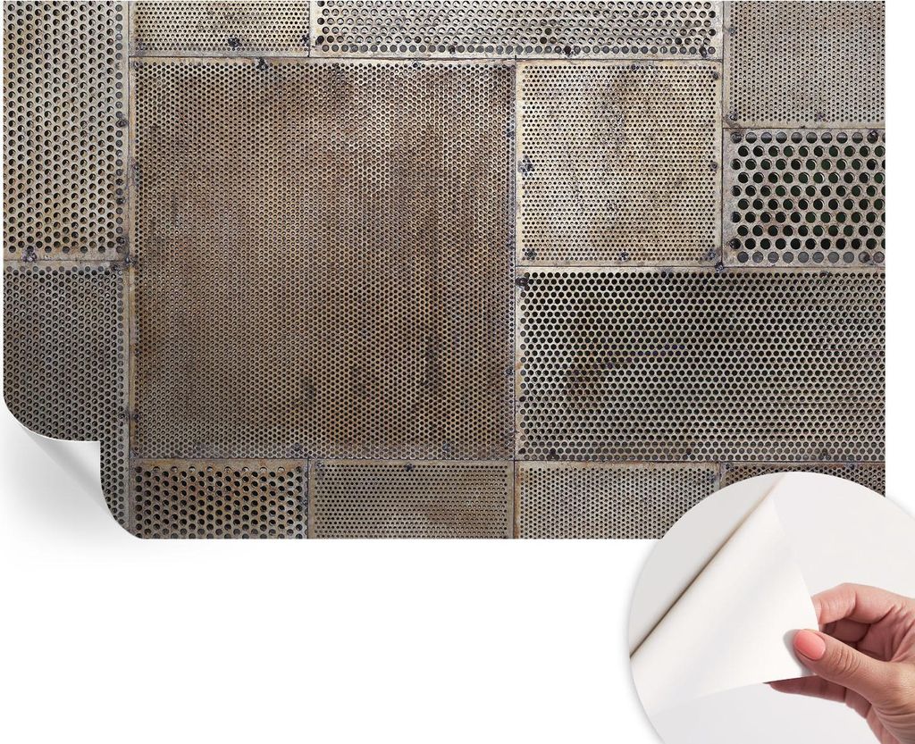 Selbstklebende Wandtapete - Dekorative Tapete für Wohnzimmer - Klebefolie für Wandbilder - Tapetenfolie für Wanddekoration - 416x254 - Metallisc...