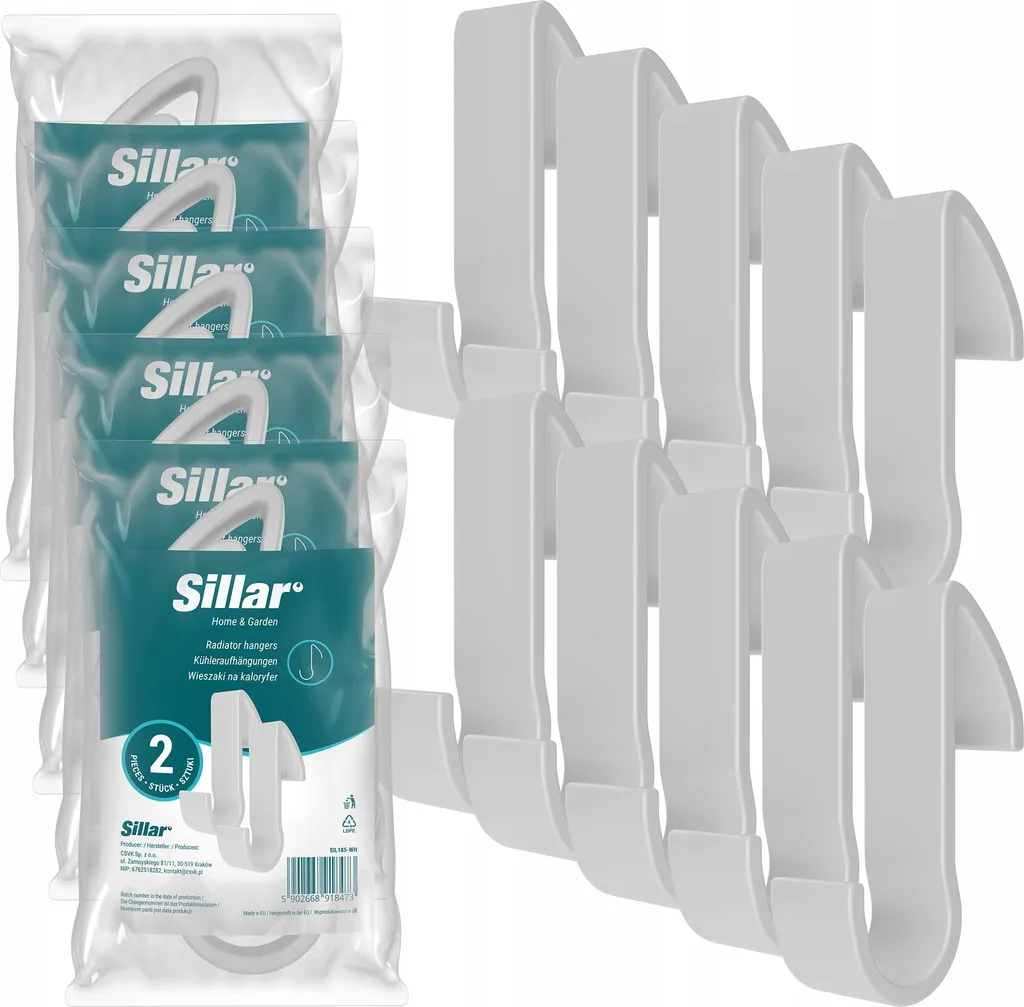 OFFERTA 10 Ganci Sillar per Termoarredo - Appenditutto Bagno Bianco