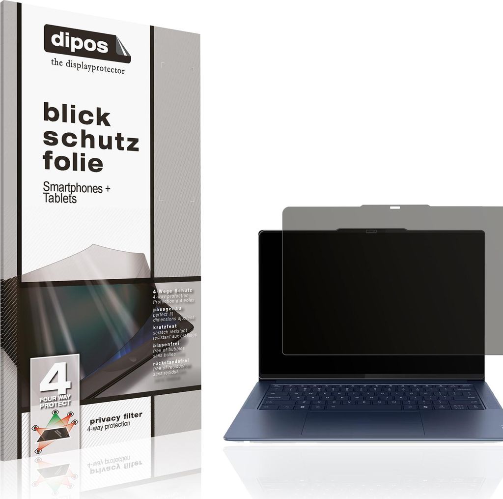 Blickschutzfolie für Lenovo Yoga Slim 7 14Q8X9 matt Schutzfolie Folie Display Schutz dipos