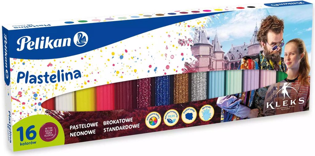 Pelikan Plastelina Kleks 16 kolorów do modelowania