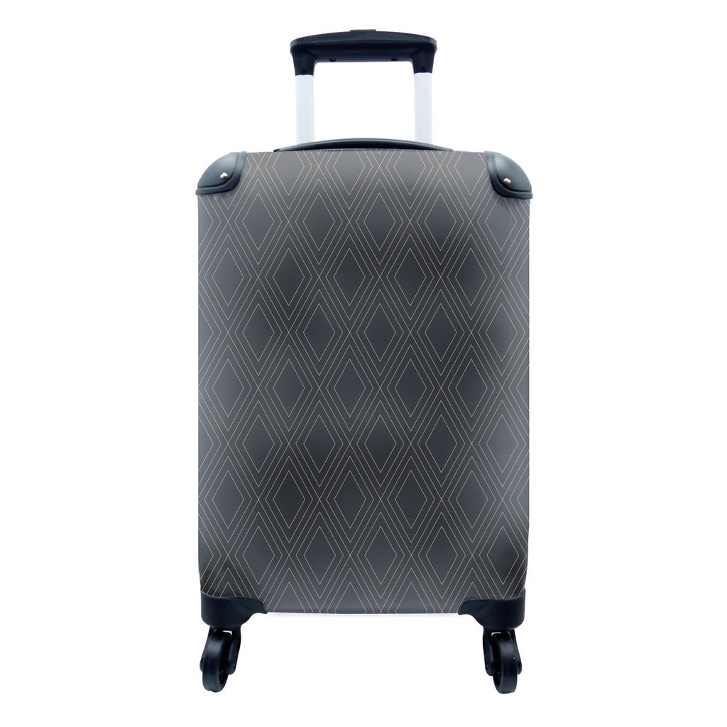 MuchoWow Koffer Handgepäck Trolley Rollkoffer Kleine Reisekoffer mit 4 Rollen - Diamanten - Art deco - Design - Abstrakt - Cabin Size < 55x40x23...