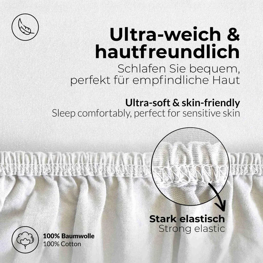 Lenzuolo Letto Bambino Jersey 80x160 - 80x180 Bianco 100% Cotone