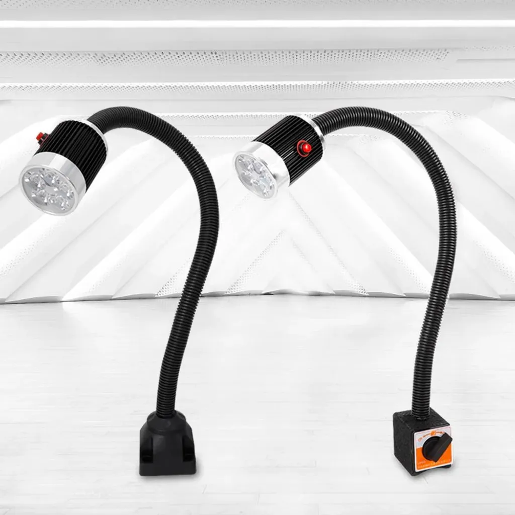 Lampe machine CNC LED 5W 220V avec socle fixe et bras flexible noir - 7