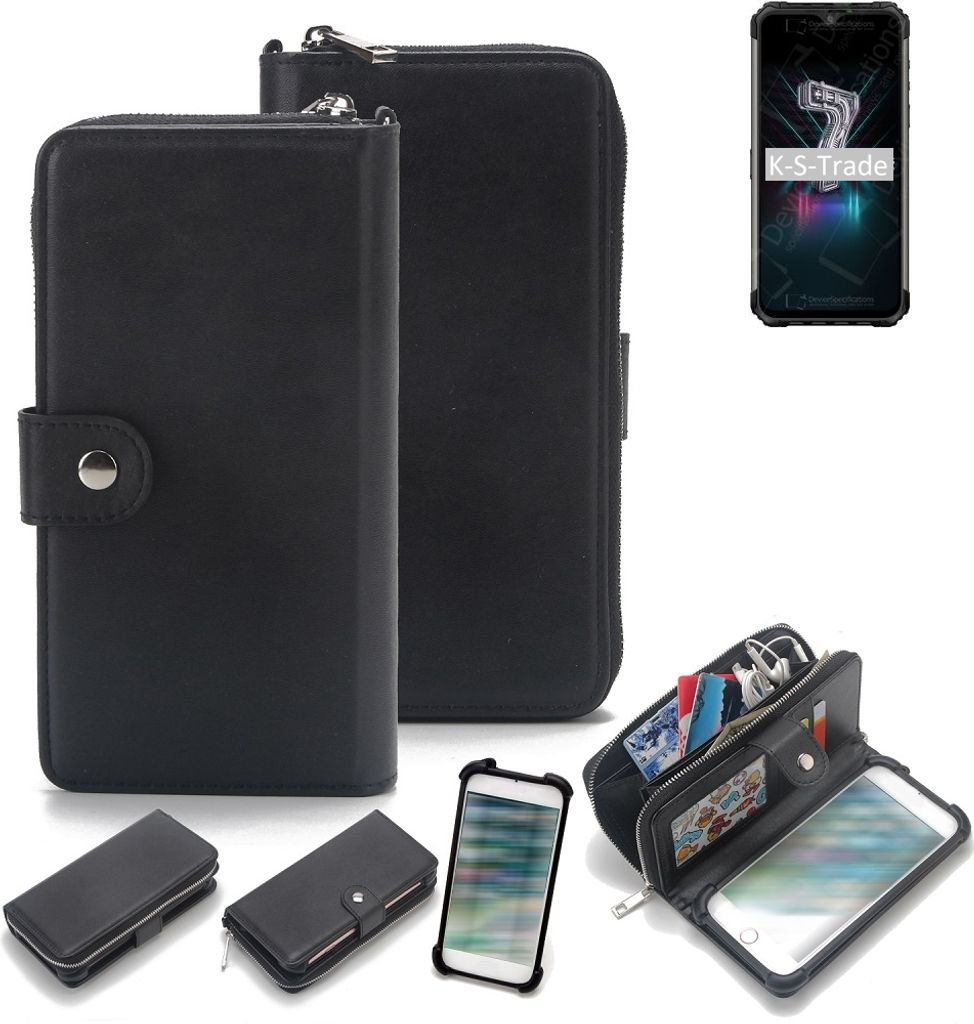 K-S-Trade 2in1 Handyhülle Schutzhülle kompatibel mit Ulefone Armor 7 & Portemonnee Cover Handy Hülle Case Etui Geldbörse Wallet Bookstyle Hülle
