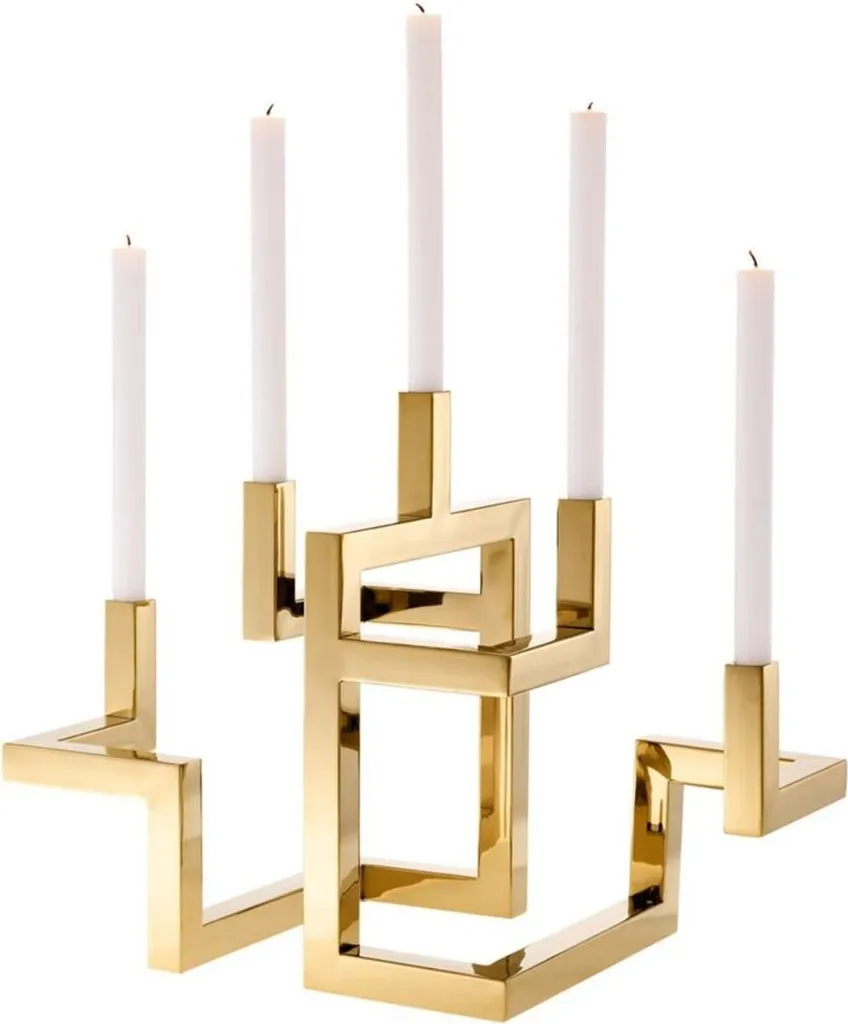Grand Chandelier Design Laiton 55 cm en Acier Inox Haute Qualité