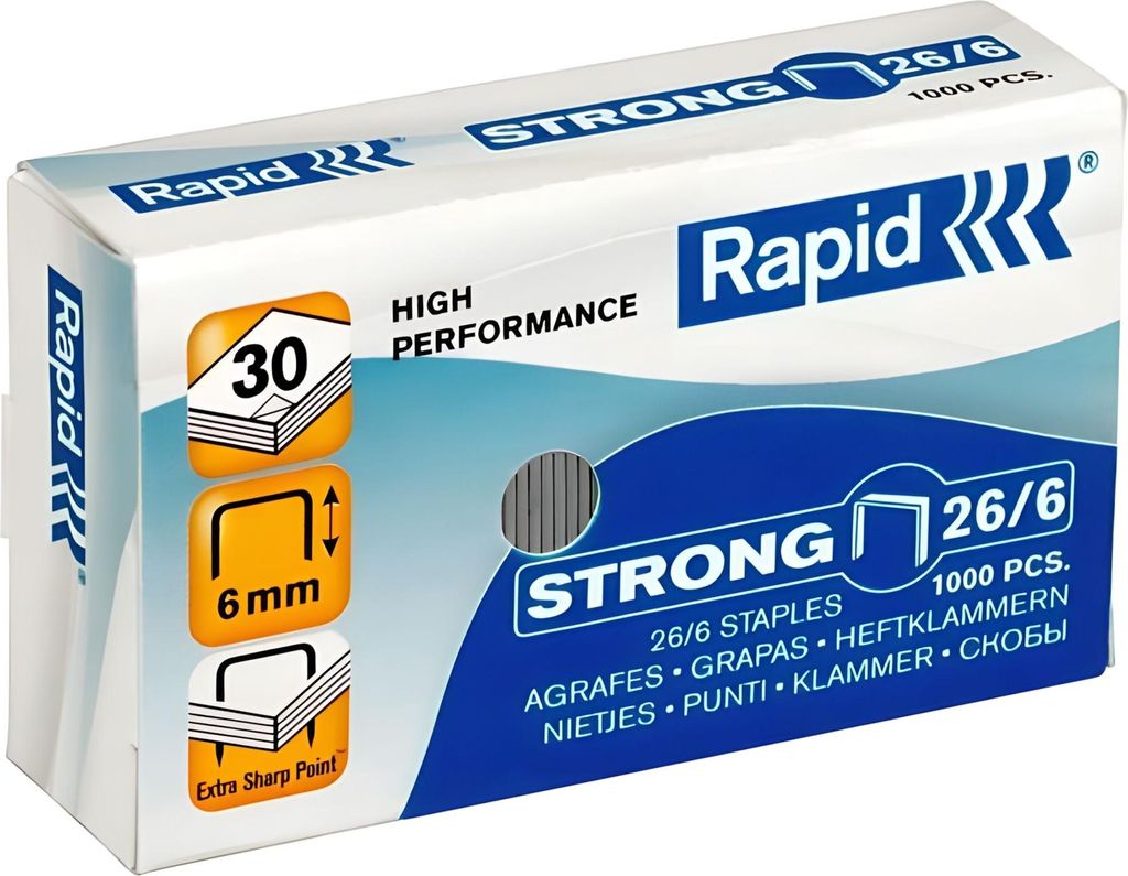 Rapid Heftklammern Strong 26/6 verzinkt 1.000 Stück