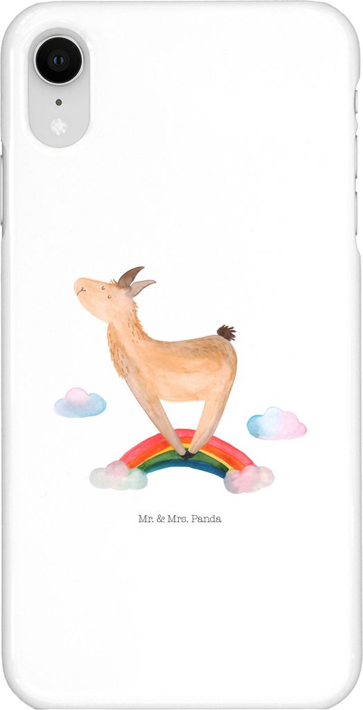 Mr. & Mrs. Panda Iphone XR Handyhülle Lama Regenbogen - Weiß - Geschenk, Handy Case, Hobby, Abi, Freiheit, Selbstständig, Premium Kunststoff