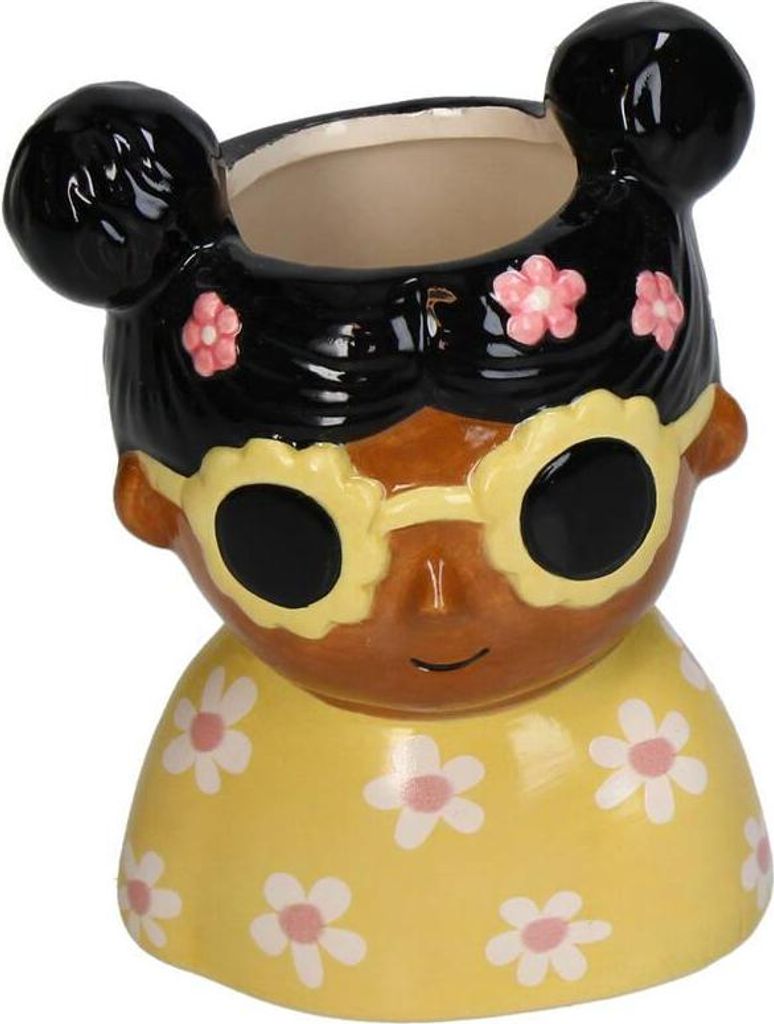 Blumentopf Dolomit Mehrfarbig 10,5cm – Dekorativer Mini-Pflanztopf für kleine Pflanzen & Sukkulenten – Bunter Übertopf aus Keramik – Für F...