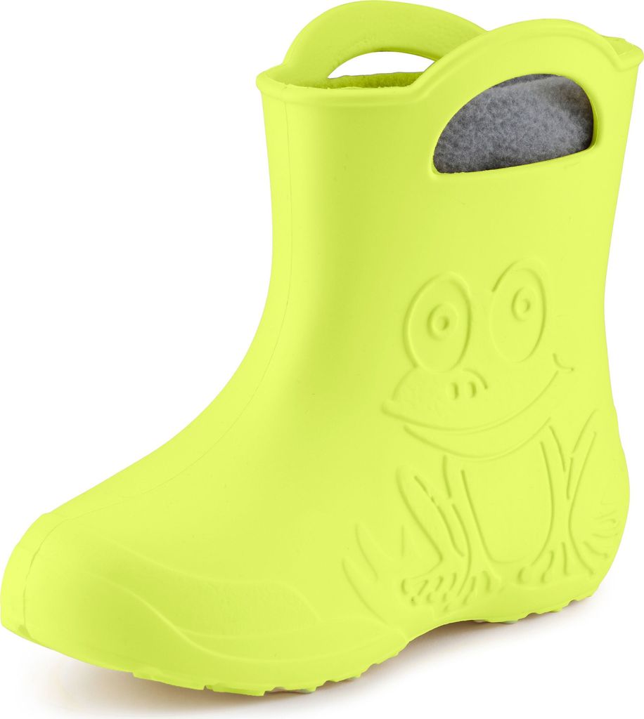 Ladeheid Eva Kinder Jungen Mädchen Gummistiefel Regenschuhe gefüttert LA-CA-03 (Limone, 22/23 EU)