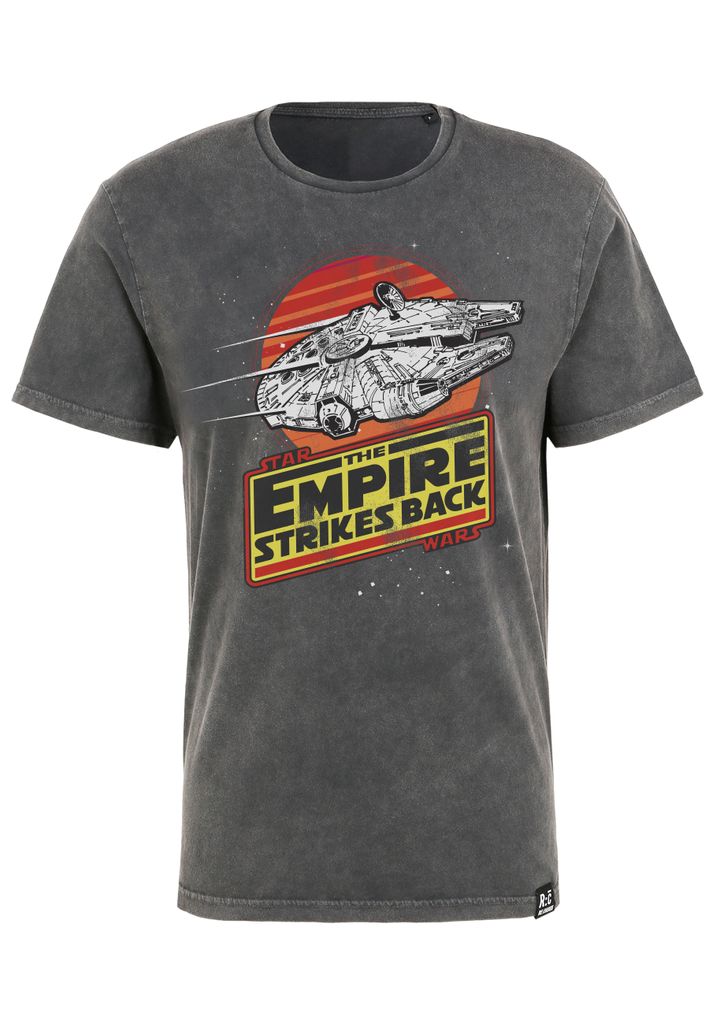 Recovered T-Shirt Star Wars Empire Strikes Back Millenium Falcon mit coolem Star Wars-Print Black M
