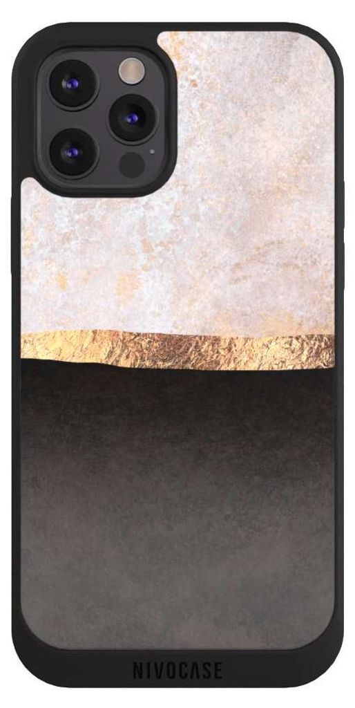 NIVOCASE Handyhülle für Apple iPhone 12 Pro Hülle NIVOpure Case Schwarz Abstrakt Black & White Trends