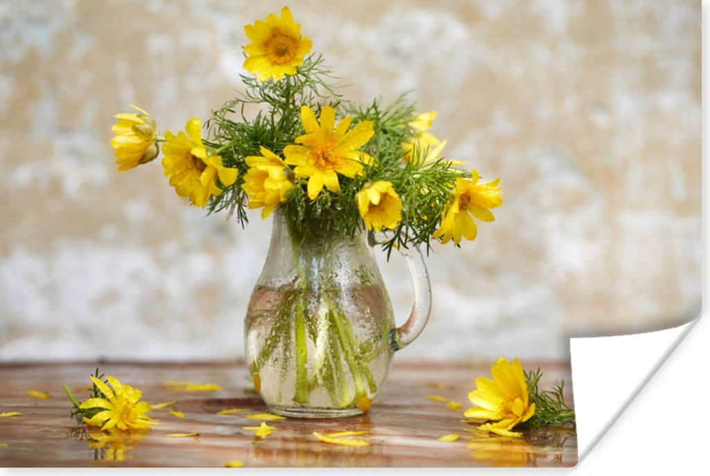MuchoWow Poster Blumen - Gelb - Stilleben 180x120 cm - Fotoplakat