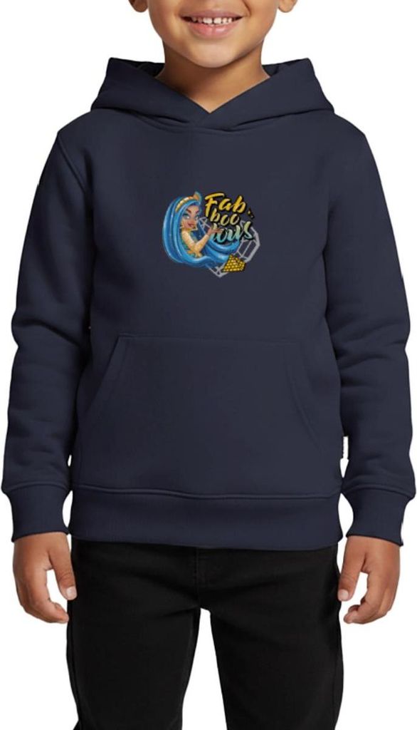Spreadshirt Monster High Cleo De Nile Fab-Boo-Lous Kinder Premium Hoodie, 134/140 (8 Jahre), Navy