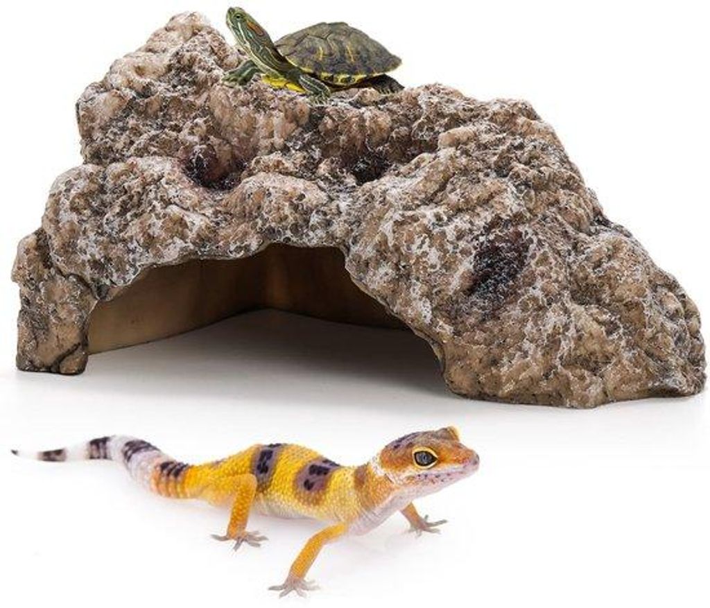 Terrariumschilddraak Grote Harsbebaarde Draak Schuilplaats, Terrarium Habitat Dekorationsstein für Gecko, Chamäleon, Hermitkrabbe, Amphibien, Ter...