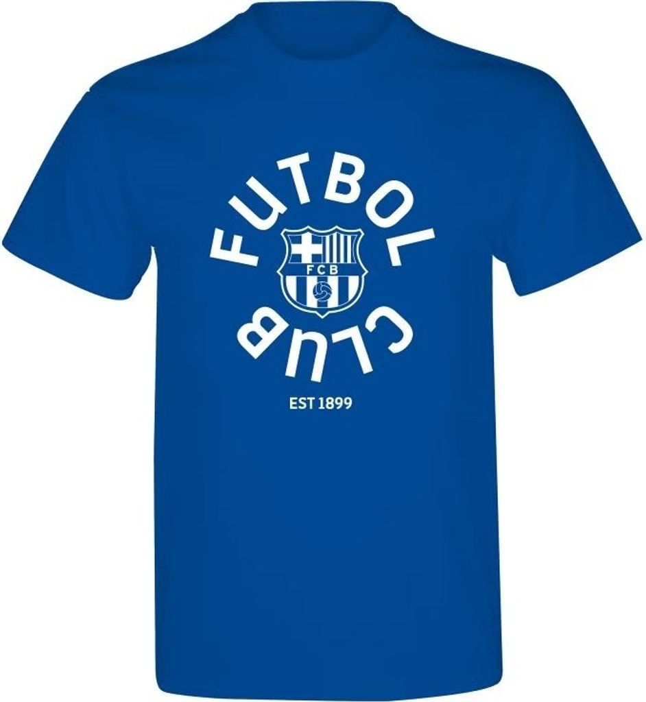 Barcelona FC - "Fut Bol Club" T-Shirt für Herren/Damen Unisex BS4389 (XL) (Blau)