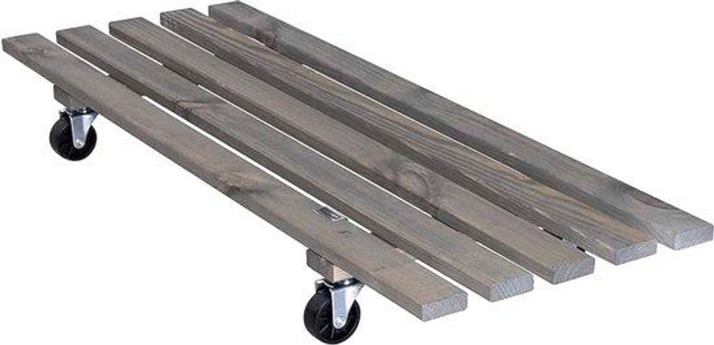 Chariot en bois double 79 x 29 x 8,5 cm, gris Image du produit 