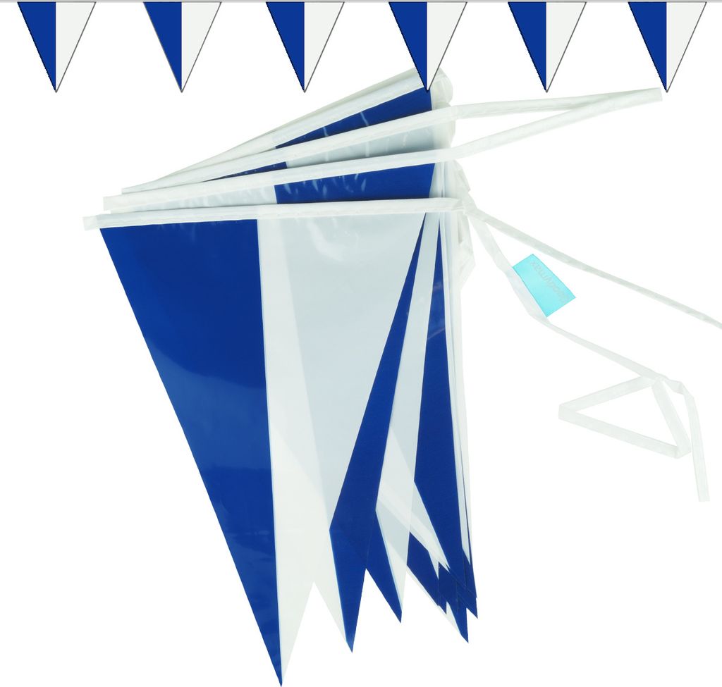 Goodymax Wimpelkette 10 m DESIGN Blau-Weiß 2-farbig