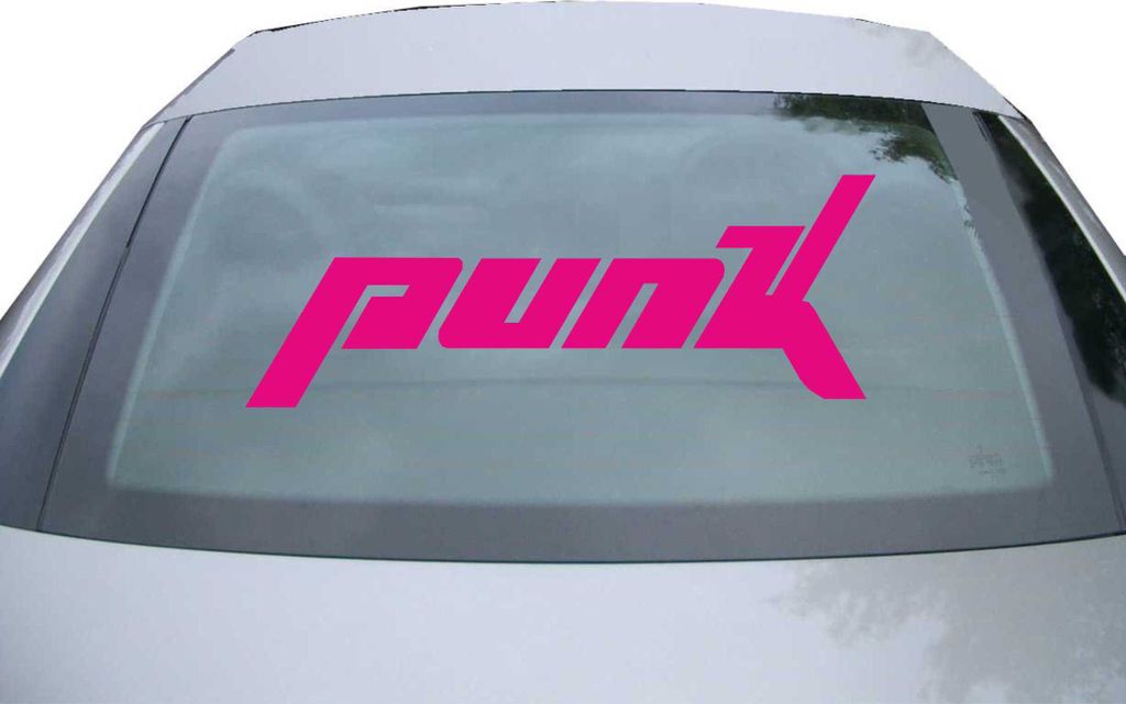 Indigos UG - Aufkleber Heckscheibe & Motorklappe DE7061 - pink - 600x486 mm - Punk Schriftzug Musikrichtung Style - Auto Scheiben Fenster Heckklapp...