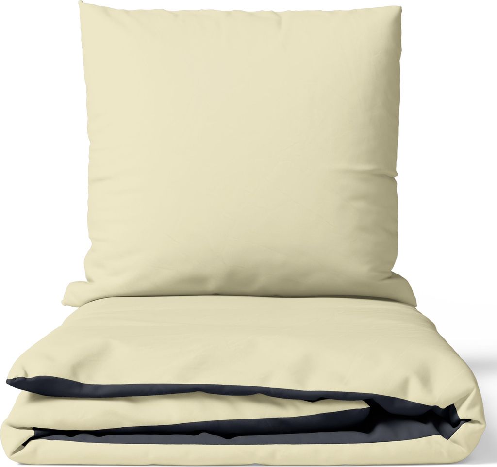 Baumwolle Bettwäsche Set 135x200 cm Taupe Anthrazit Produktbild 