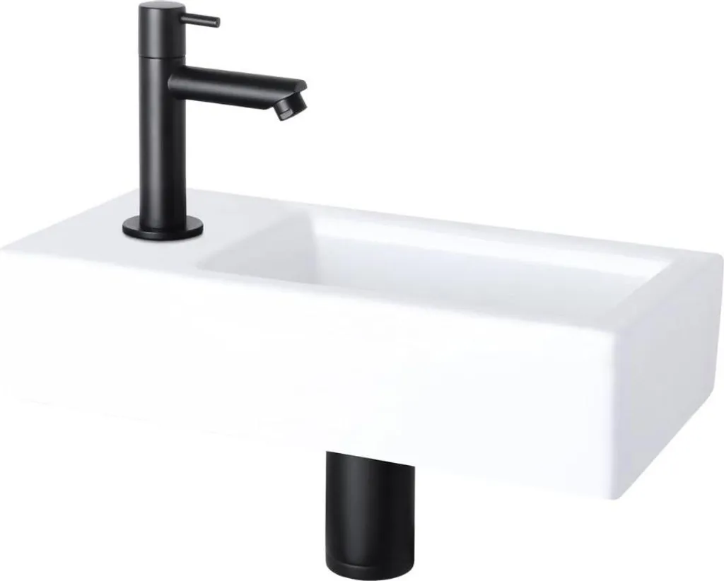 Lave-mains gain de place 37,5cm Differnz Helios robinetterie incluse