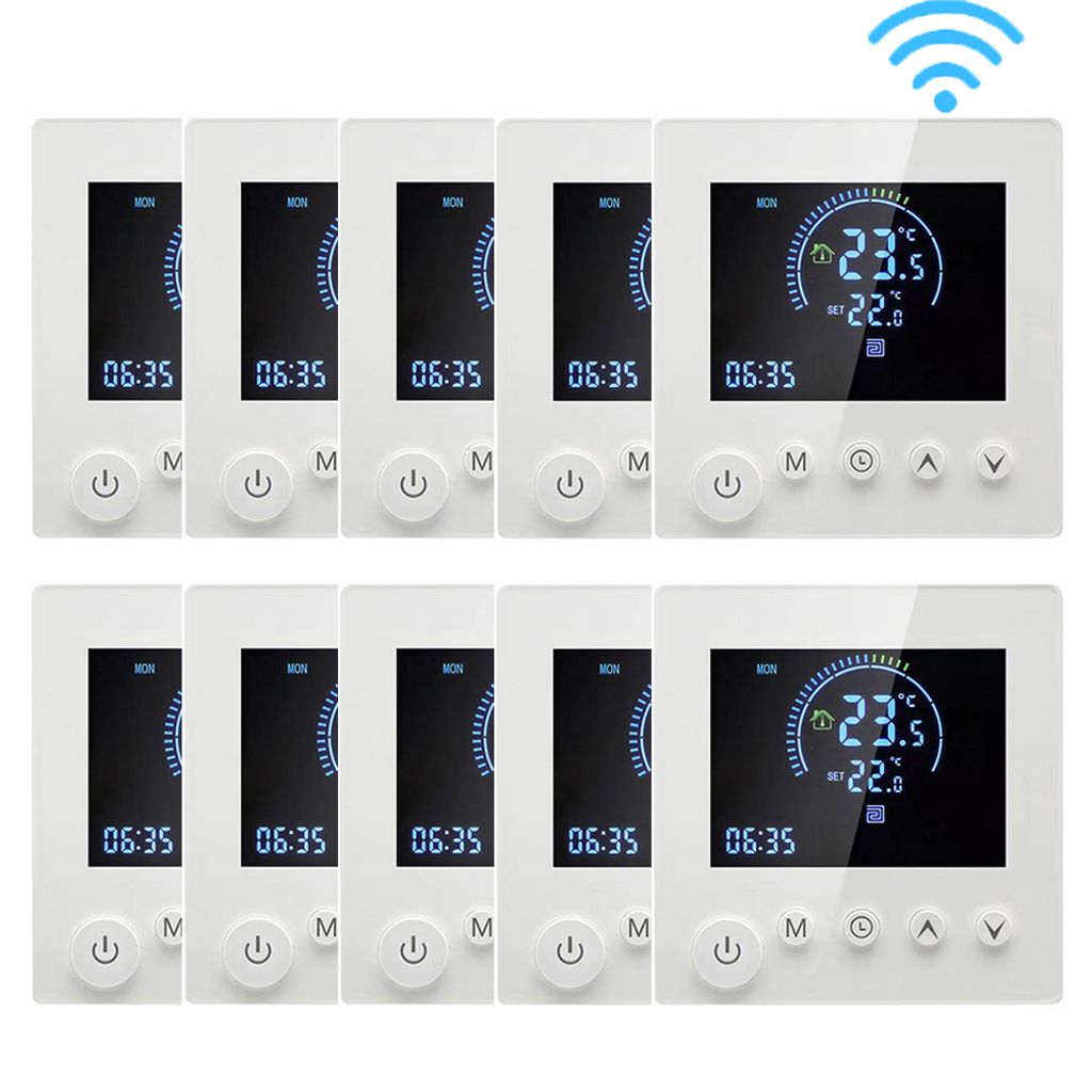 10X Smart Tuya WiFi Thermostat 3A Warmwasserbereitung Raumthermostat Fussbodenheizung LCD-Display programmierbar Innenthermometer, Sprachsteuerung ...
