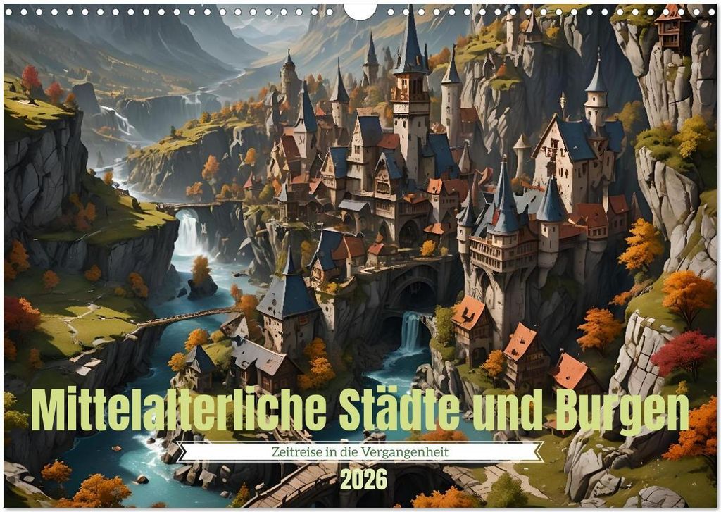 Mittelalterliche Städte und Burgen (Wandkalender 2026 DIN A3 quer), CALVENDO Monatskalender