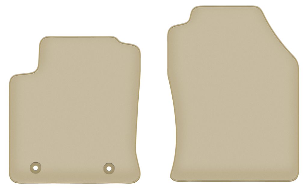 Velours-Fußmatten Vorne PREMIUM beige passend für Ford Focus MK1 (przed liftem) (1998-2001, Schrägheck, Limousine, Kombi) – mit Befestigungen...
