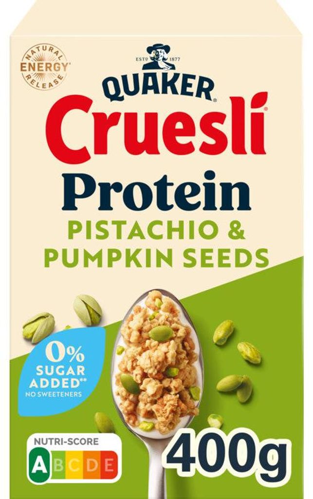 Quaker Cruesli Proteine Pistazie & Kürbiskerne, 400 g – Produktbild 