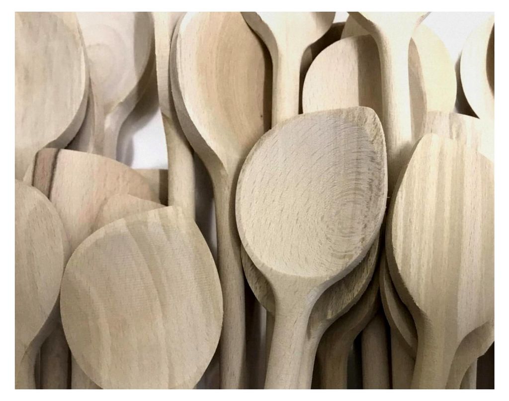 30 Stück Holzkochlöffel 35 cm mit Ecke (2. Wahl)