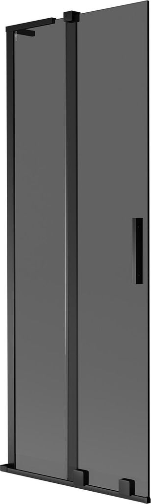Mexen Velar L Badewannenabtrennung 2-flügelig verschiebbar 75 x 150 cm, Graphit, Schwarz - 896-075-003-41-70