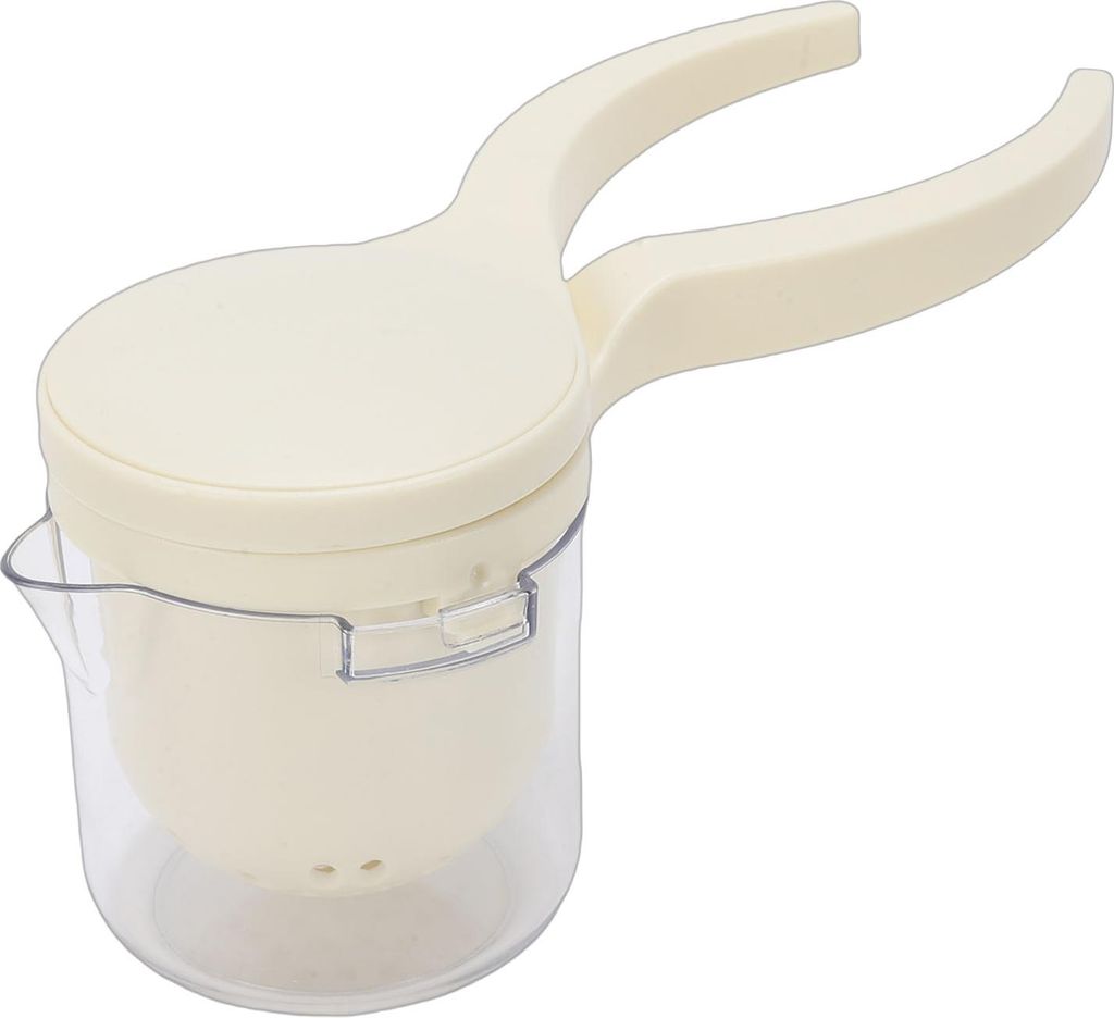 Zitronenpresse, Twist-Action-Handpresse, manueller Entsafter mit Behälter für Limetten, Zitrusfrüchte, Orangenfrüchte, Beige